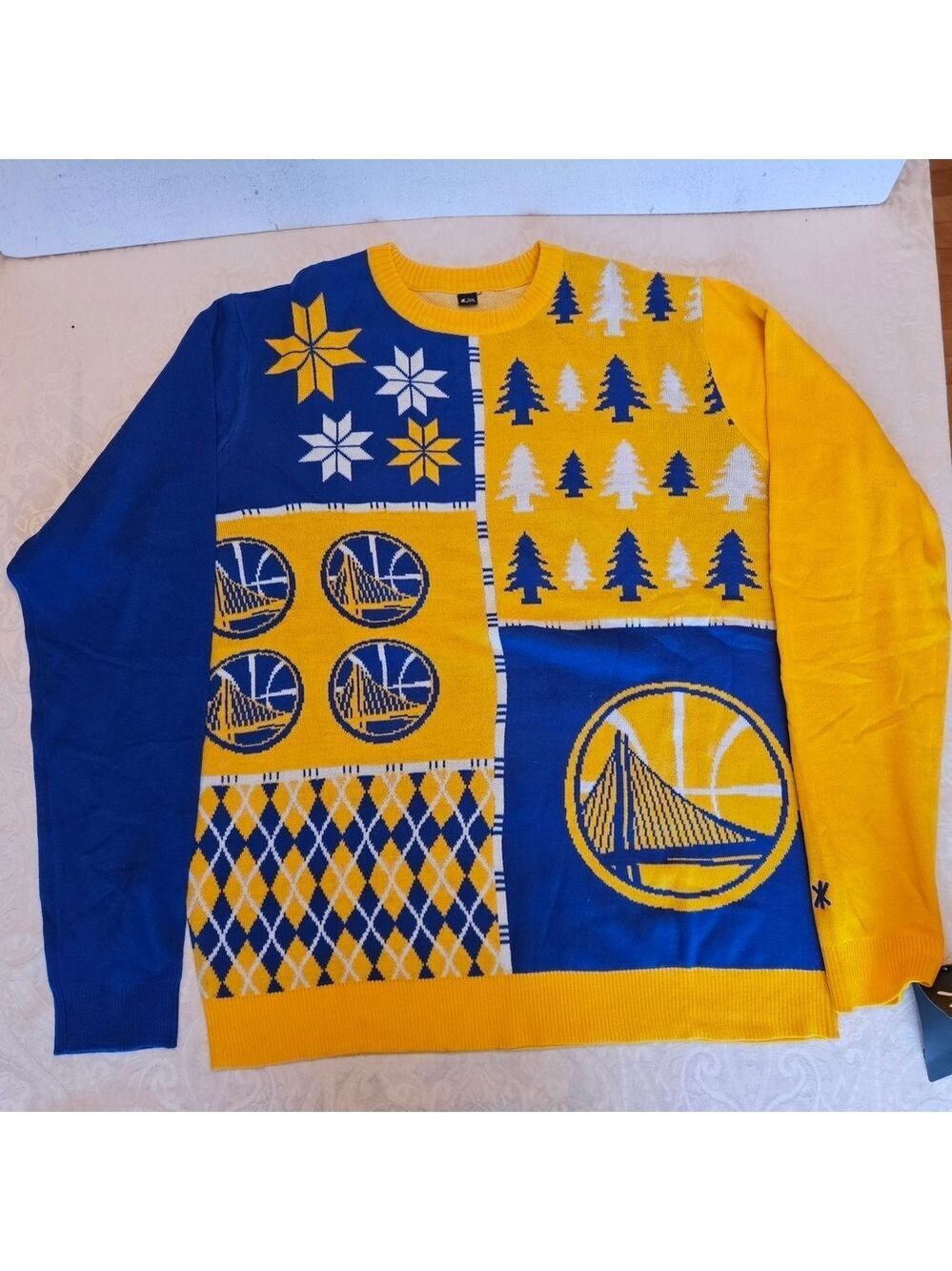 Golden State Warriors UGLY Sweater Officially Licensed NBA, 2XL NWT *See Note*
